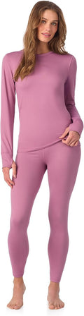 Cuddl Duds Fleece Lined Thermal Base Layer Set - Warm, Stretchy Fit