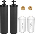 Water Filter Replacement for Berkey - 2 Black + 2 Fluoride Filters