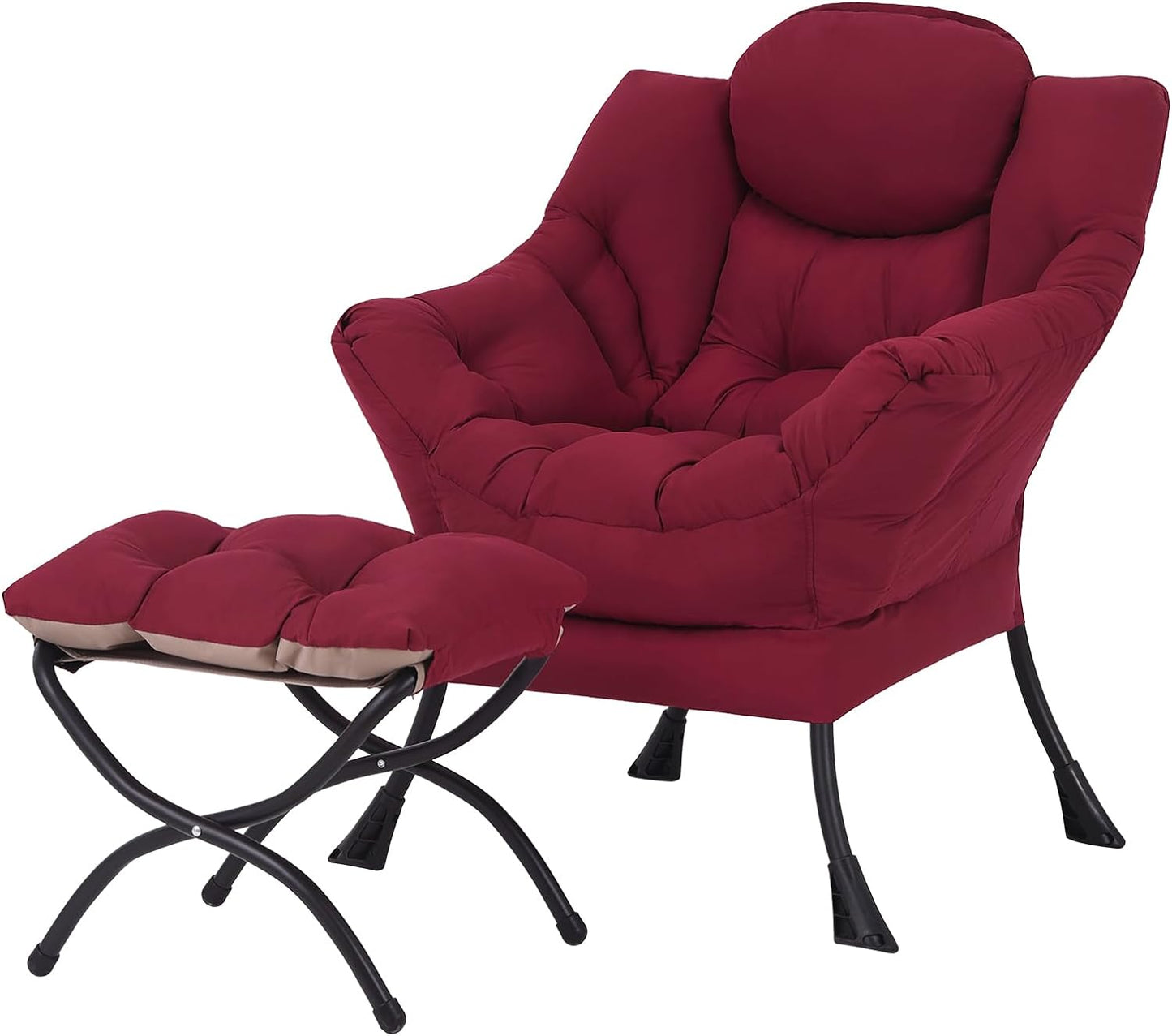 Welnow Lazy Chair with Ottoman for Small Space Comfort