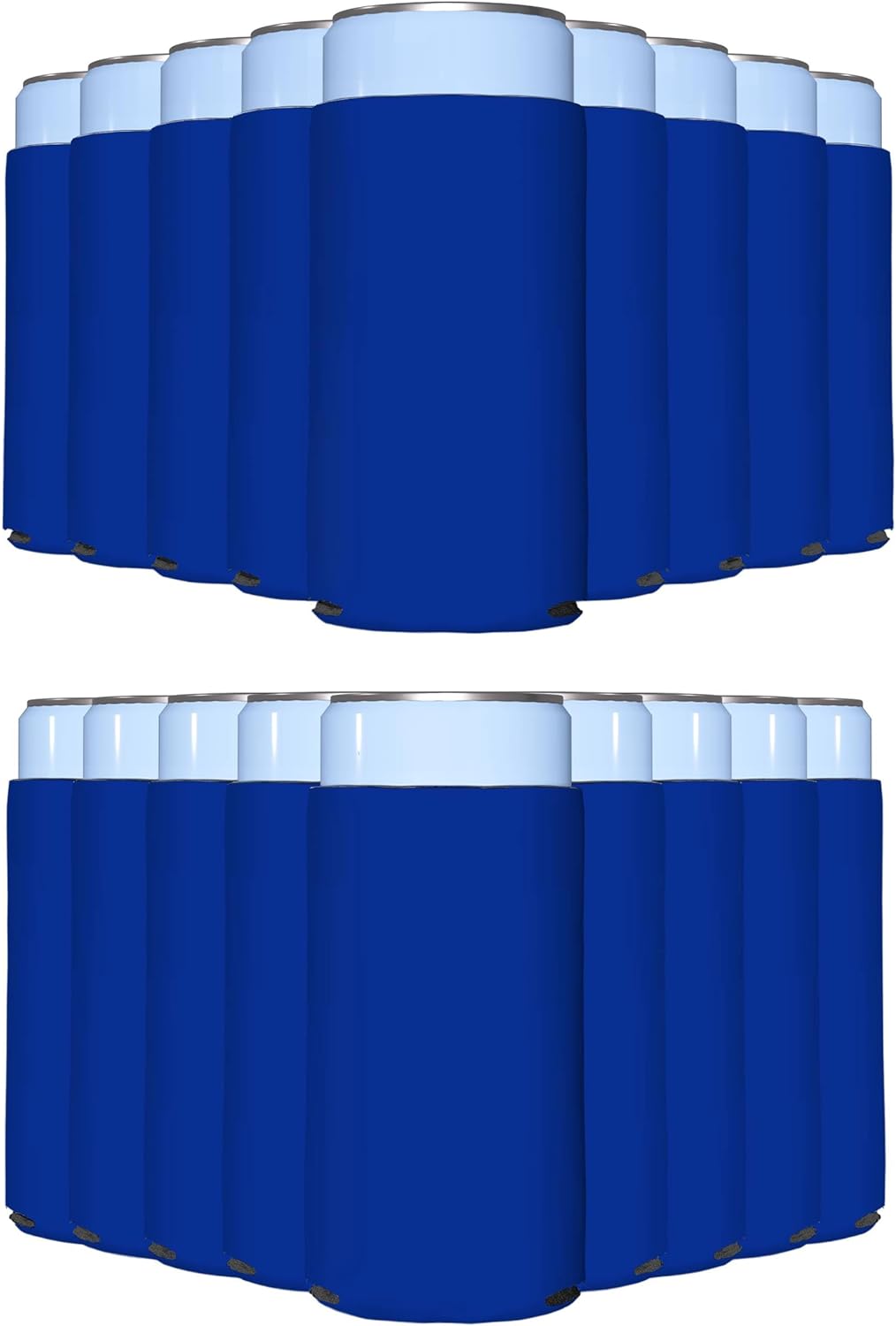 PartyPrints 200 Pack Royal Blue Blank Slim Can Cooler Sleeves