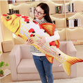 Soft Fish Cushion Pillow 35in Carp Plush Pillow - Cozy Decor