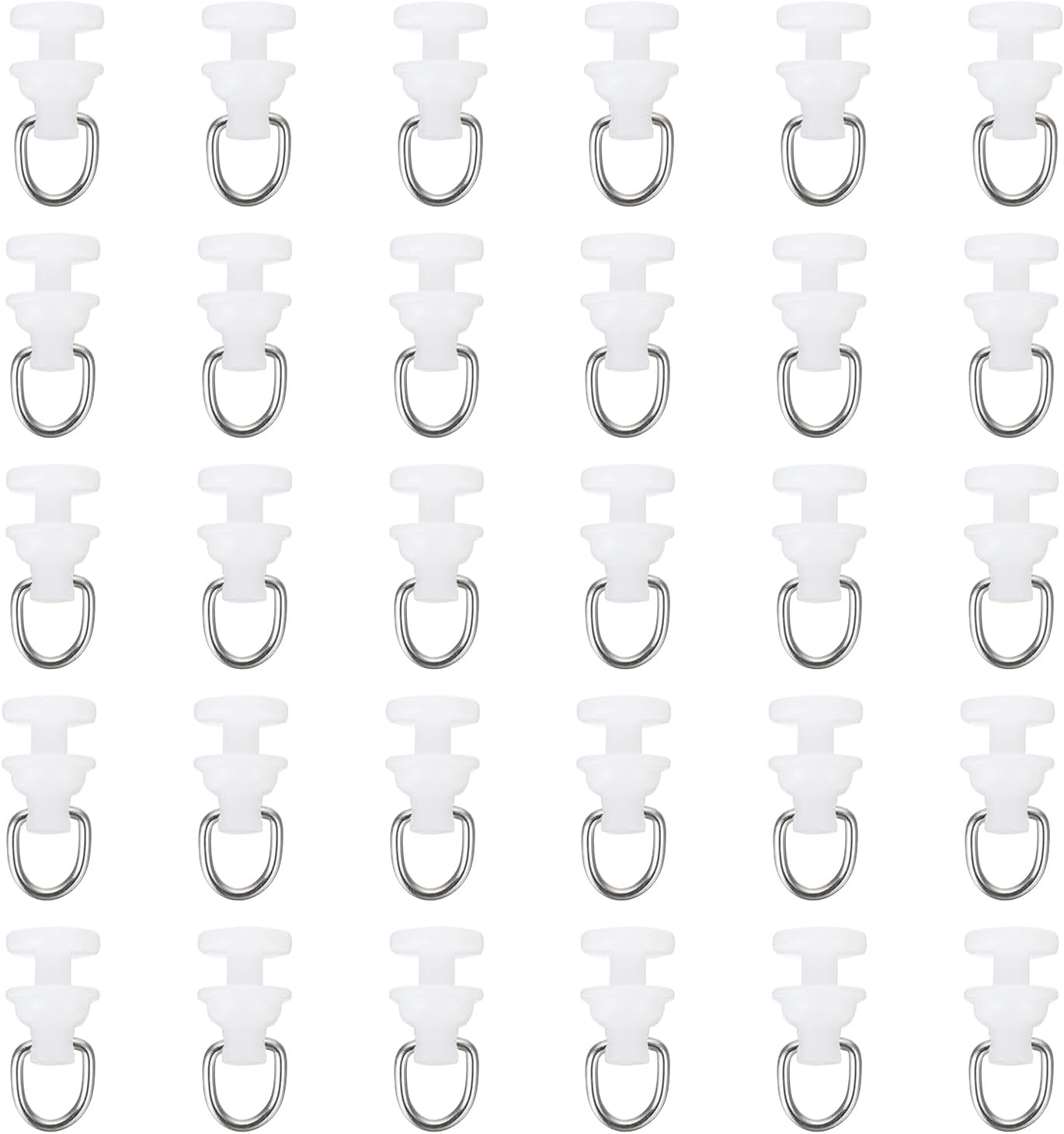 Smoothly Glide Curtains: 50Pcs White Track Rollers