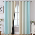 Estelar Textiler Aqua and Beige Gradient Blackout Curtains 84 in