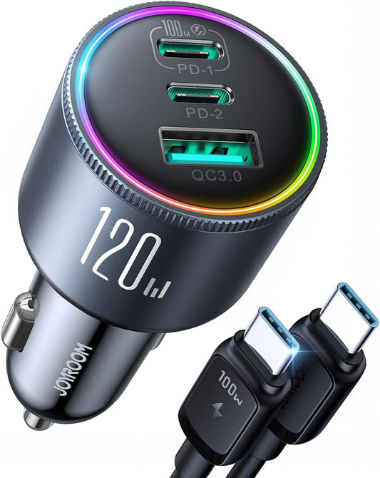 JOYROOM 120W Super Fast Car Charger - Dual PD Ports
