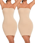 Strapless Shapewear Full Slip Dress for Women - Light Tummy Control is