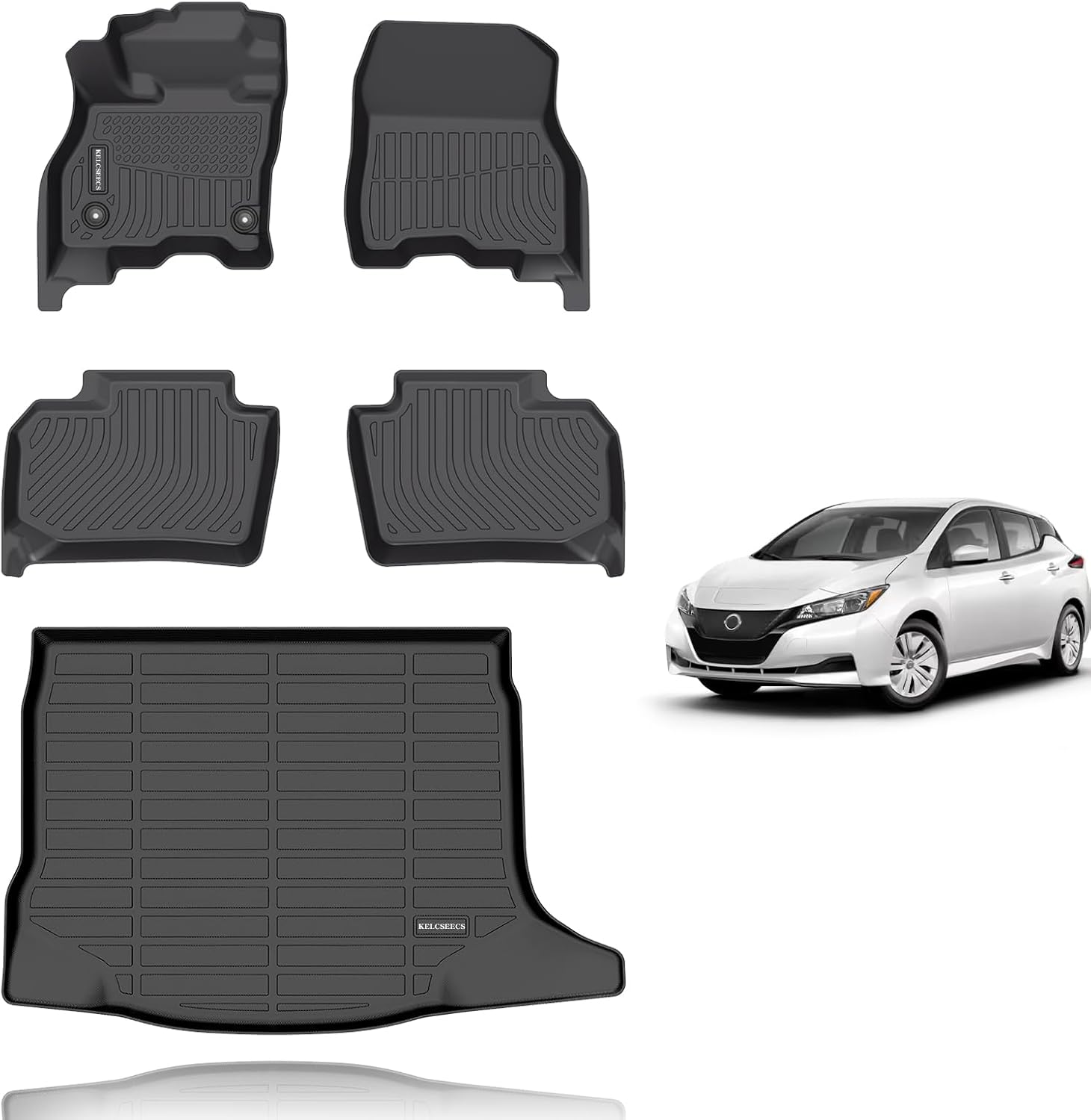 KELCSEECS Custom Floor Mats for 2018-2025 Nissan Leaf All Weather