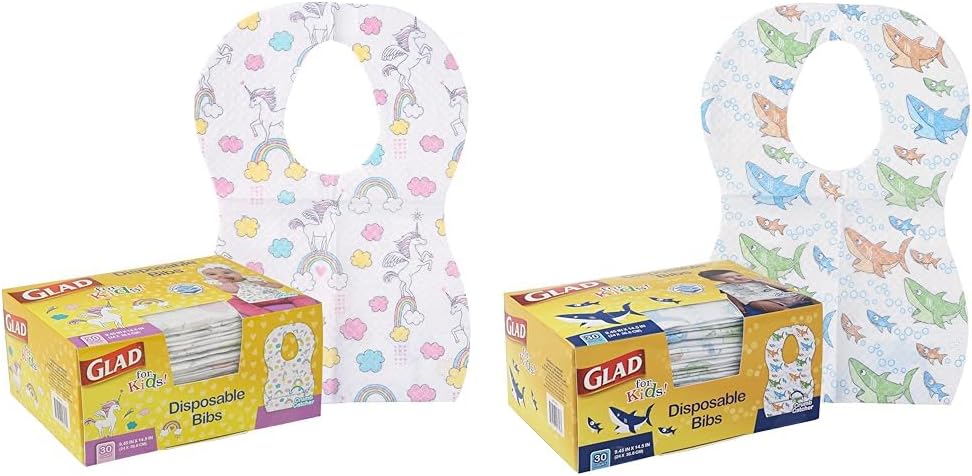 Glad Kids Disposable Bibs: Mess-Free Mealtime Fun!