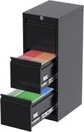 METAN 3 Drawer File Cabinet with Lock - Secure Vertical Steel Storage