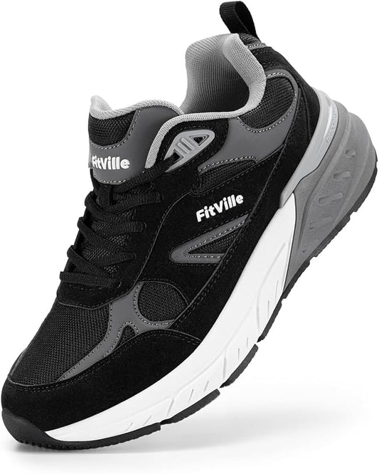 FitVille Wide Walking Shoes for Men with Arch Support Comfort