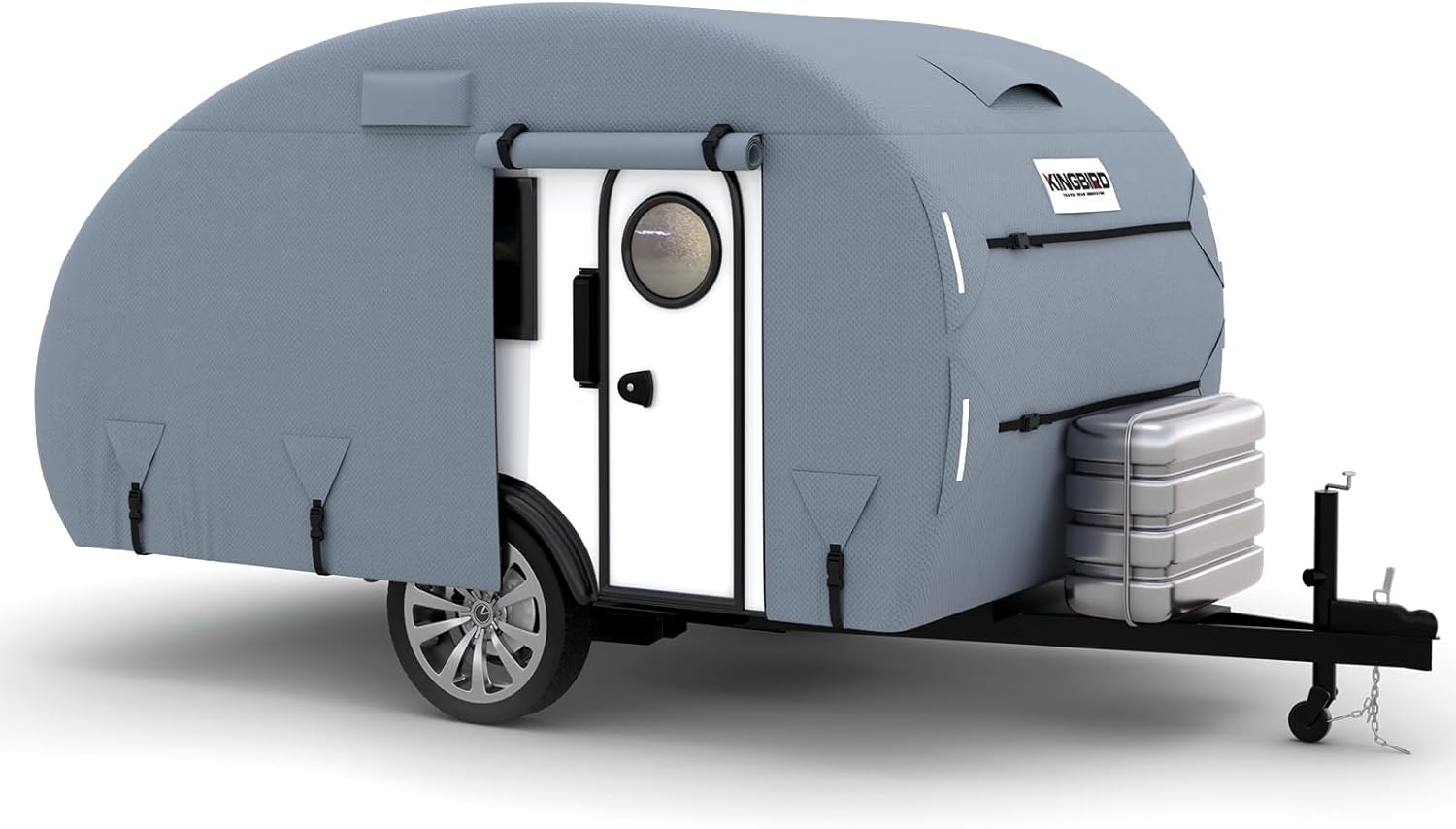 KING BIRD Heavy Duty Teardrop Travel Trailer Cover for 12ft-15ft