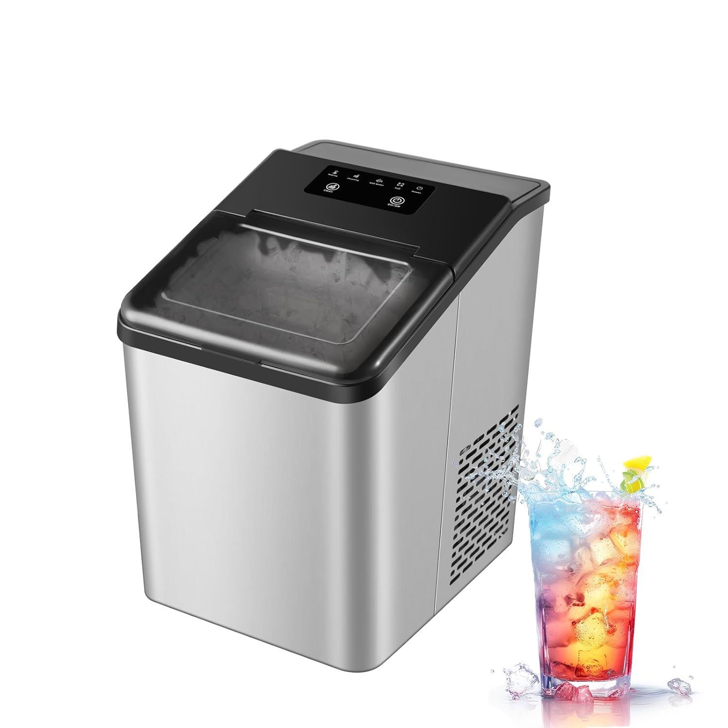 HAILANG Sonic Ice Maker: Chewable Pebble Ice, 34Lbs/24H