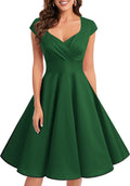1950s Retro Vintage Cocktail Party Swing Dress - Classic Cap Sleeve