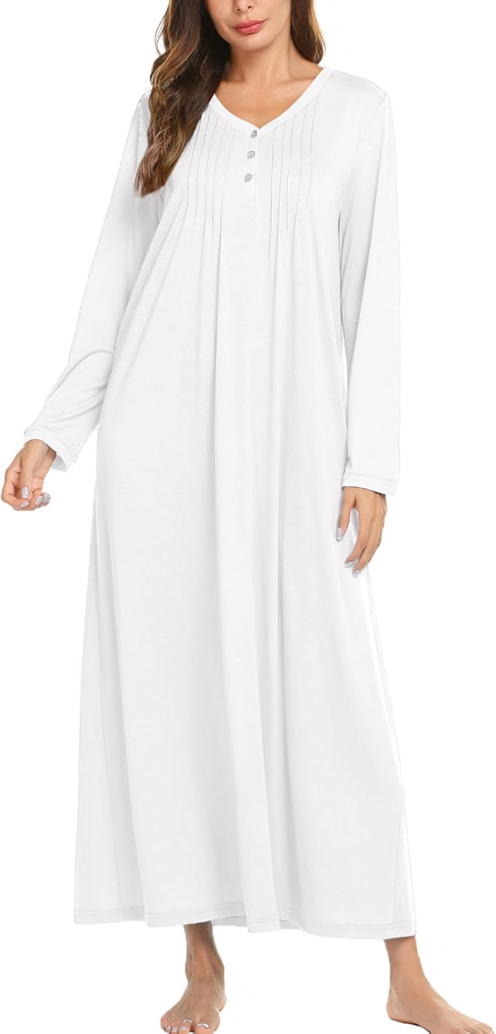 Ekouaer Cotton Nightgowns for Women - Soft Comfy Nightdress