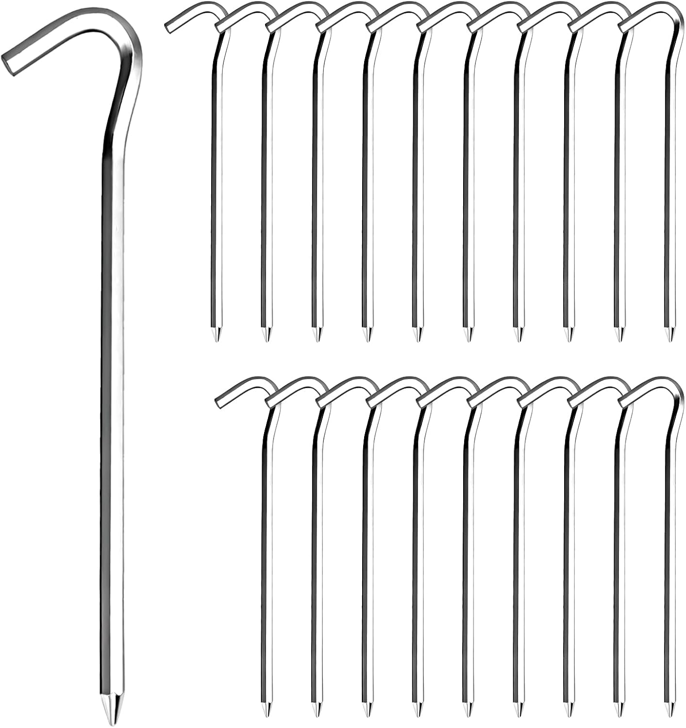 Secure Your Tent with 7 Metal Stakes - 20Pcs Set