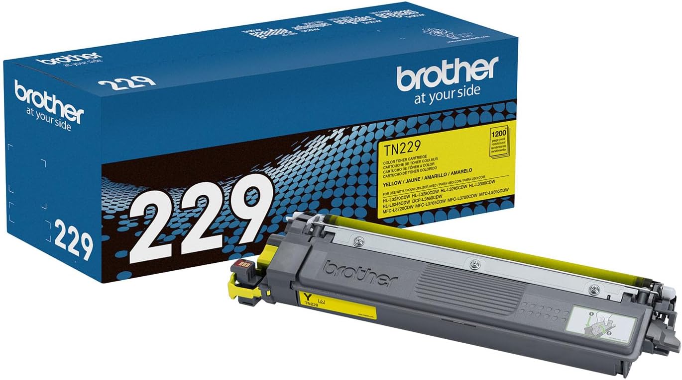 Brother Genuine TN229Y Yellow Toner Cartridge for Quality Prints