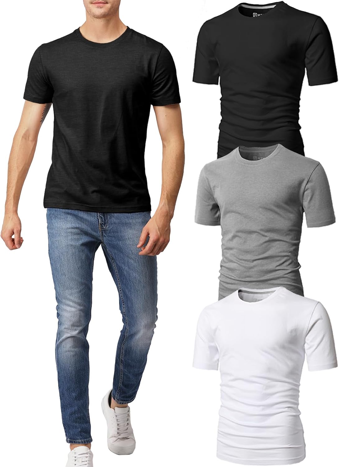 H2H Mens Slime Short Sleeve T-Shirts for Everyday Comfort