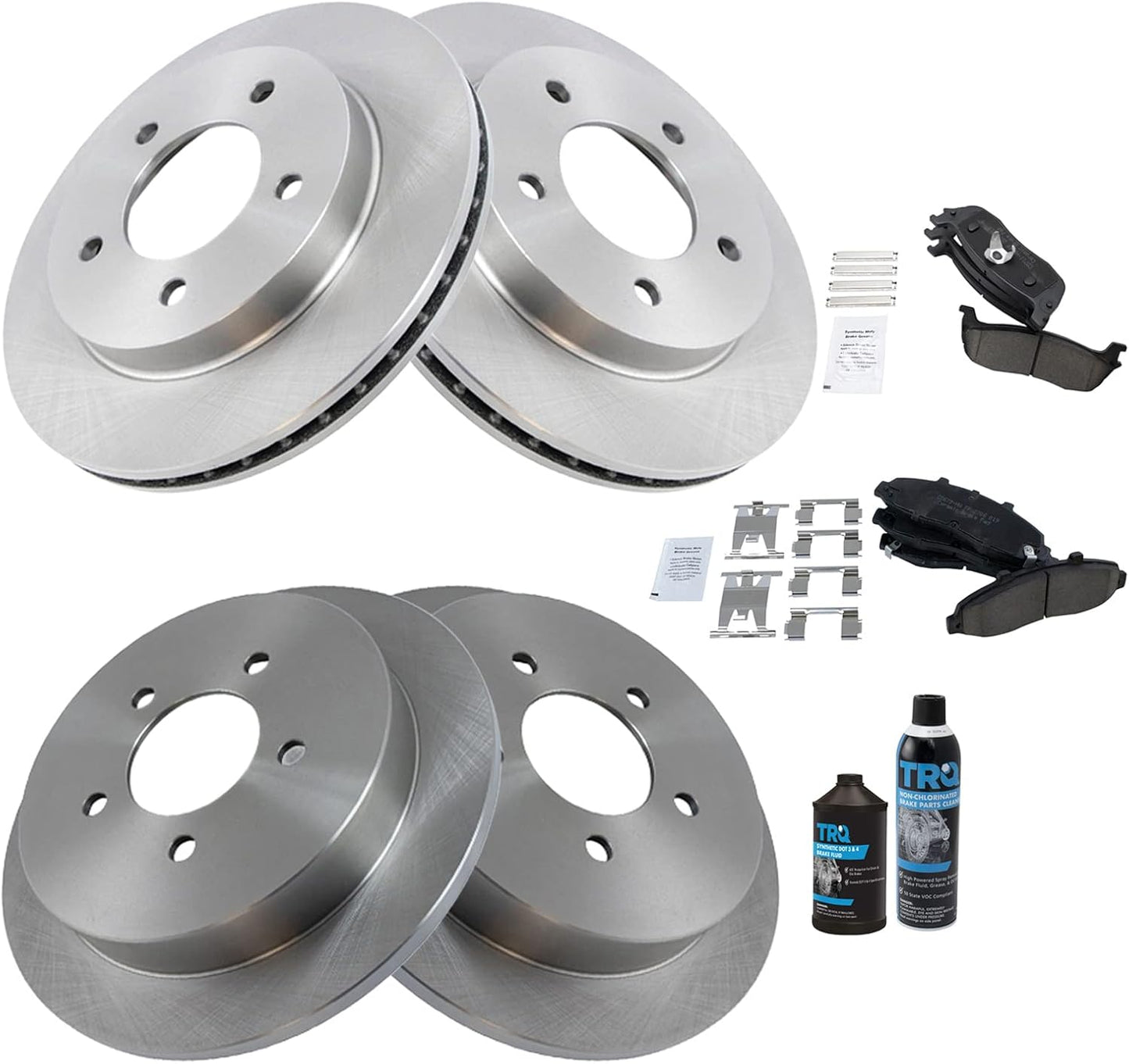 TRQ Front and Rear Brake Pad & Rotor Kit for Ford F-150