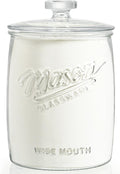 1 Gallon Glass Cookie Jar with Airtight Lid - Wide Mouth Mason Jar