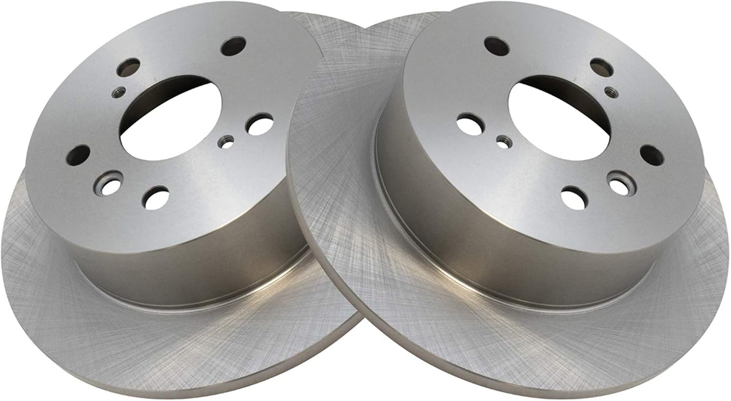 TRQ Rear Brake Rotors Set Solid for Lexus ES300h ES350 Avalon