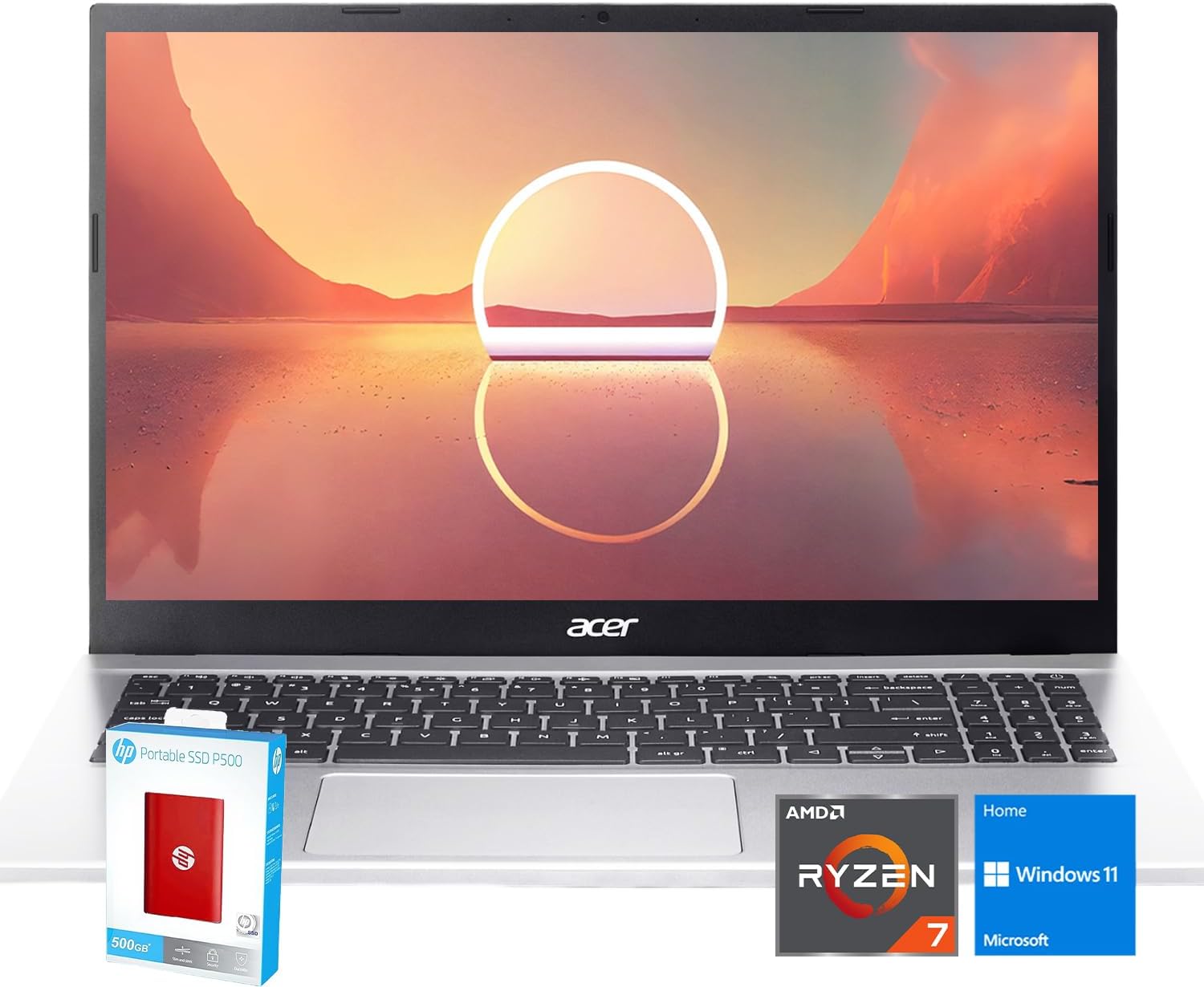 Acer Aspire 3 Laptop with 15.6in FHD Display and Ryzen 7