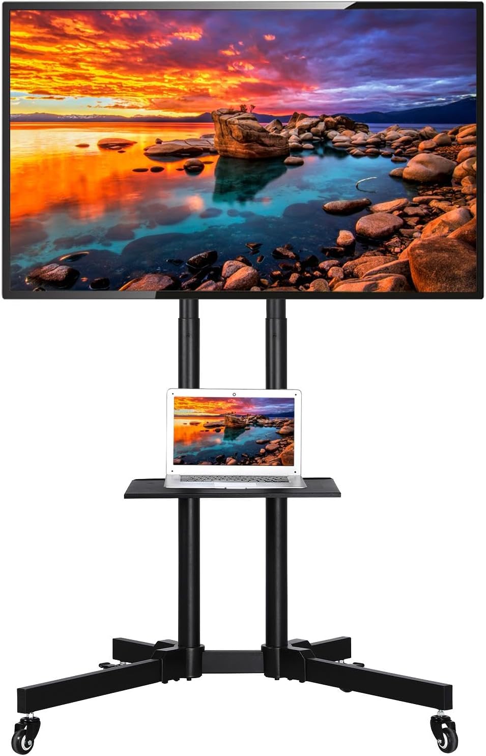 Yaheetech TV Stand: Mobile & Height-Adjustable