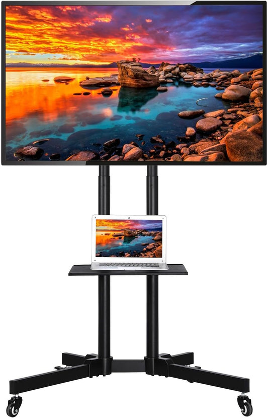 Yaheetech TV Stand: Mobile & Height-Adjustable
