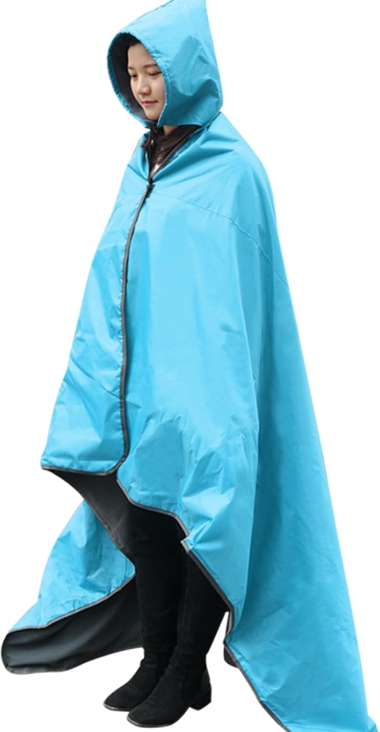 Outdoor Waterproof Camping Blanket with Hooded Fleece Design