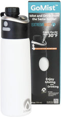 GoMist 25 oz Polar White Misting Water Bottle - Cooling Personal