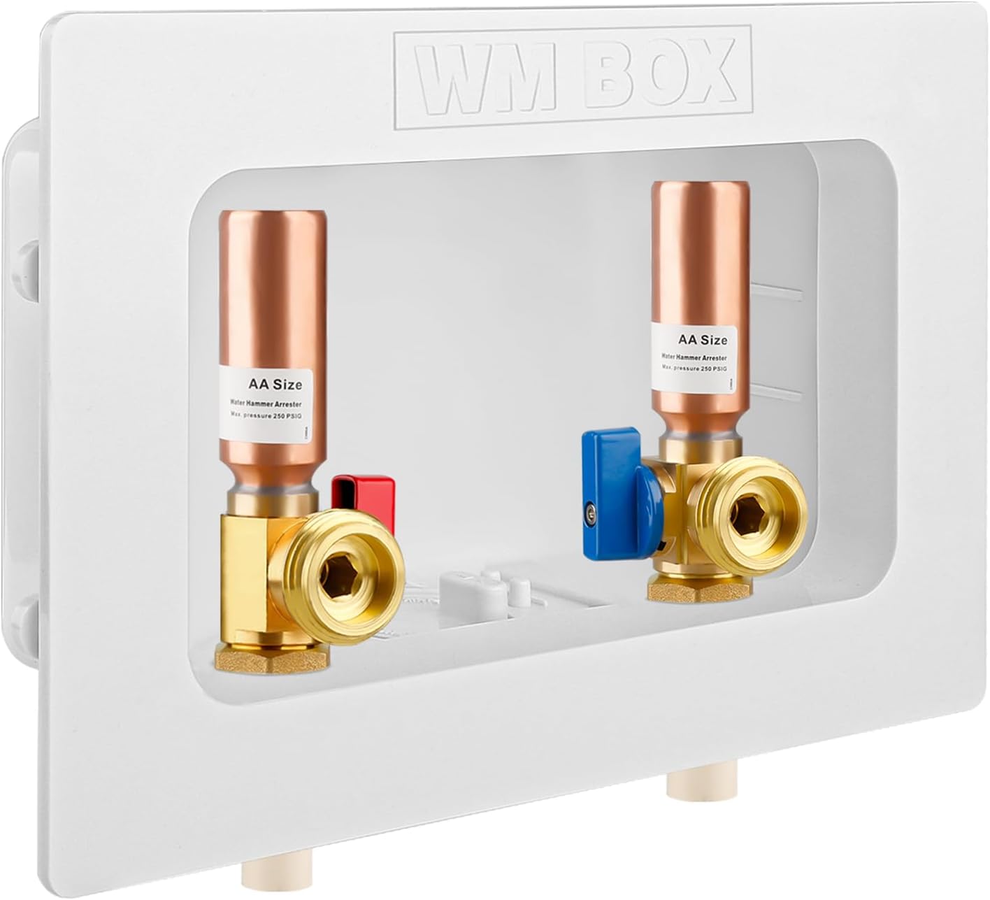 CONSKIT Wash Machine Outlet Box w/ Center Drain & Shut-off Valve