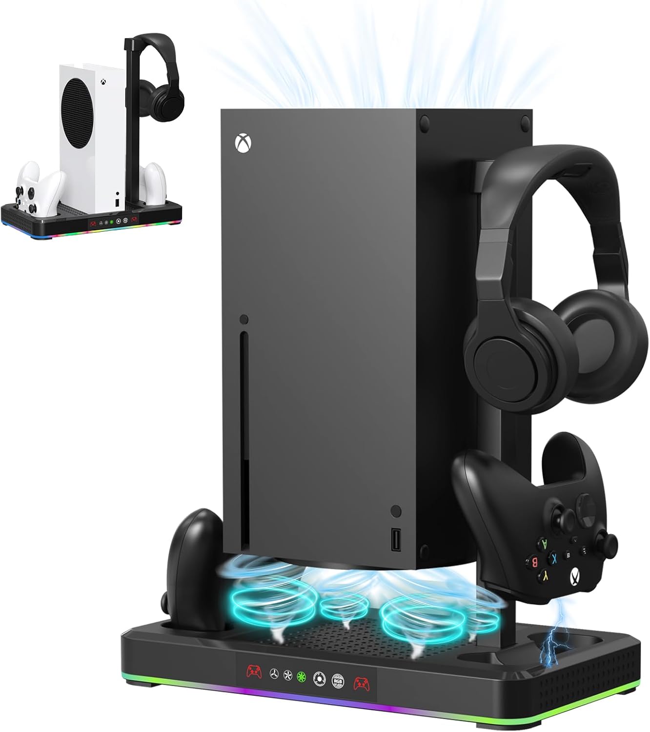 Nargos Xbox Series X/S Cooling Stand with RGB Light Show