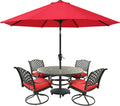 MASTERCANOPY Patio Umbrella for Outdoor Market Table - 9ft Red
