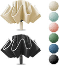 Large Windproof Travel Umbrella 45.6in - Inverted Compact Design