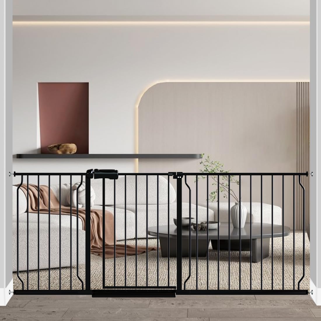 Extra Wide Baby Gate for Kids and Pets, 71.6-76.3 Inch Wide