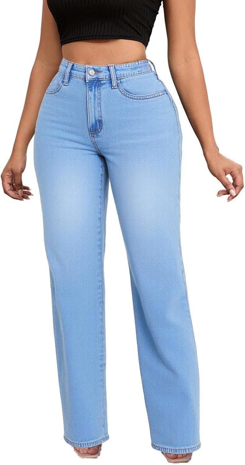 Women's High Waist Wide Leg Jeans for Effortless Style