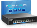 2.5G PoE Switch 10 Port Unmanaged - 8 PoE+ & 2 x 10G SFP+ Uplink