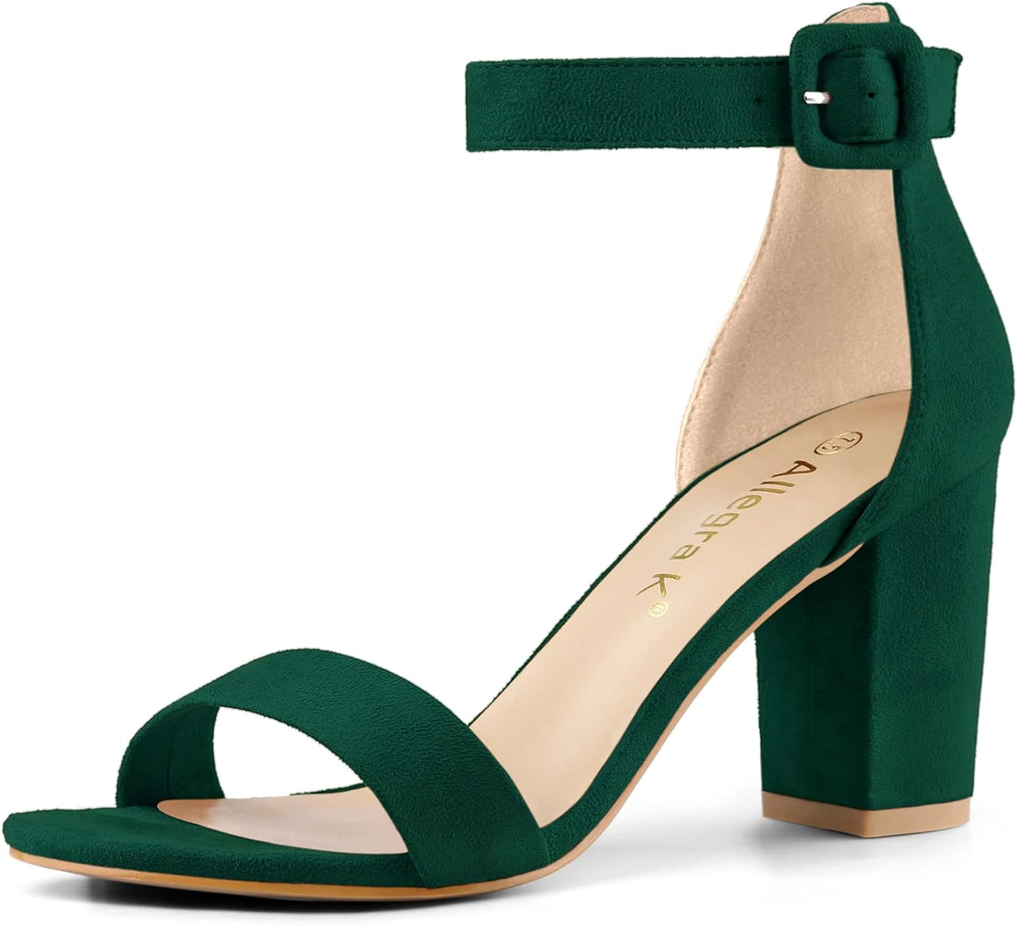 Allegra K Women's Open Toe Chunky Heel Ankle Strap Sandals