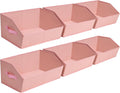 Closet Baskets for Shelves Trapezoid - 6 Pack Pink Storage Bins
