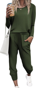 Ekouaer Women's Pajama Set Casual 2Pcs - Soft Long Sleeve Jogger Set