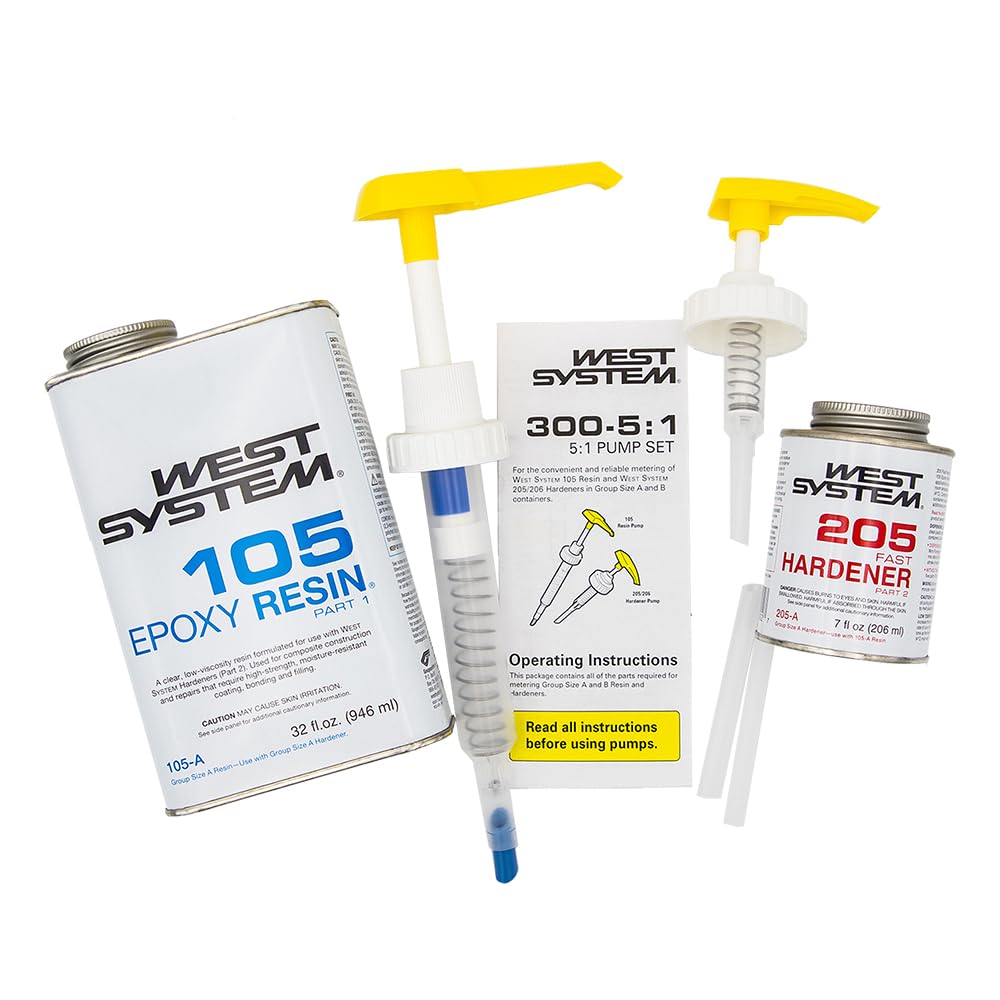 WEST SYSTEM 105A Epoxy Resin Bundle with Fast Hardener & Pumps