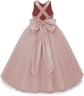 Crossed Straps Flower Girl Dress Satin Tulle Puffy - Elegant Fit