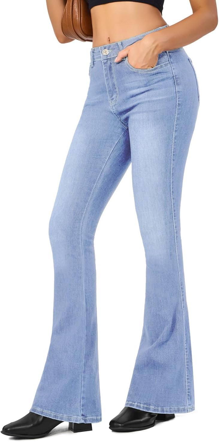 VIPONES Women's Flare Bell Bottom Jeans for Trendy Retro Style