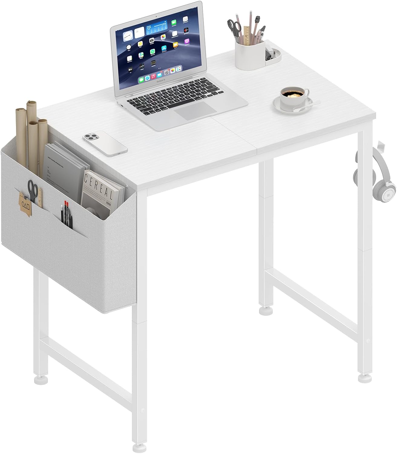 Lufeiya Small White Desk for Compact Spaces and Kids Study
