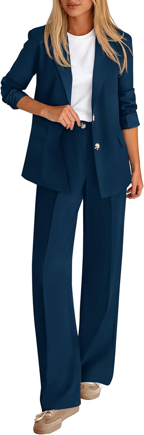 KIRUNDO Womens Suits 2 Piece Set for Business Casual Style