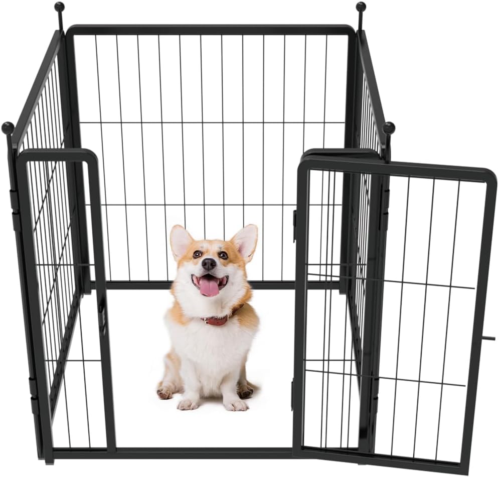 Dog Playpen 24 inch 4 Panels for Indoor & Outdoor Use