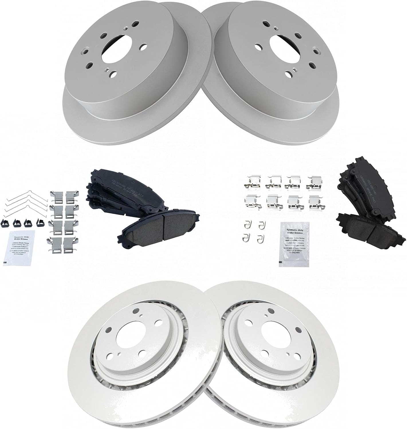 TRQ Brake Pad & Rotor Kit for Lexus RX350 and Toyota Highlander