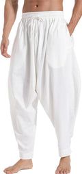 AITFINEISM Men's Drawstring Aladdin Harem Pants - Comfortable Everyday