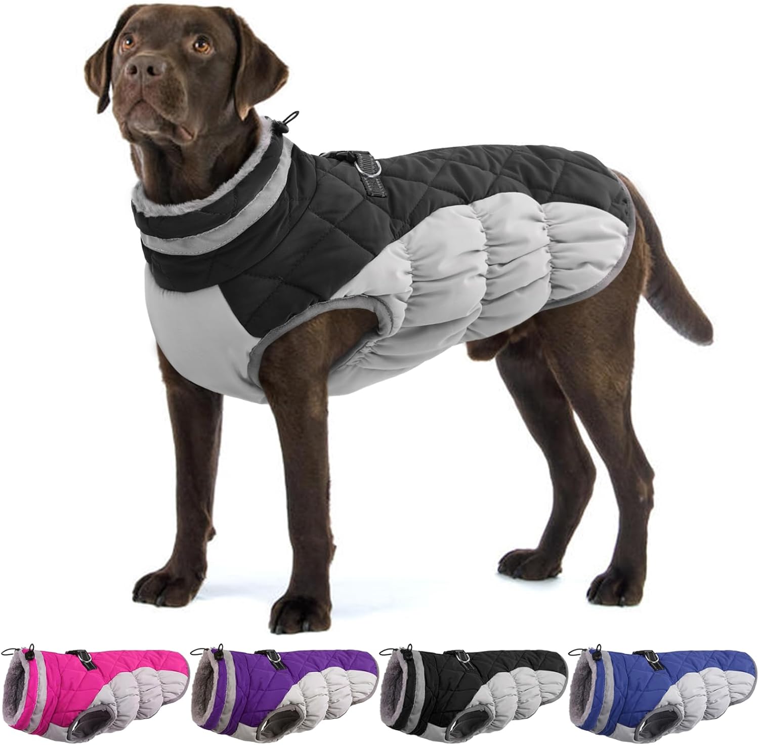 Large Dog Coat for Winter, Waterproof and Warm Fleece Jacket
