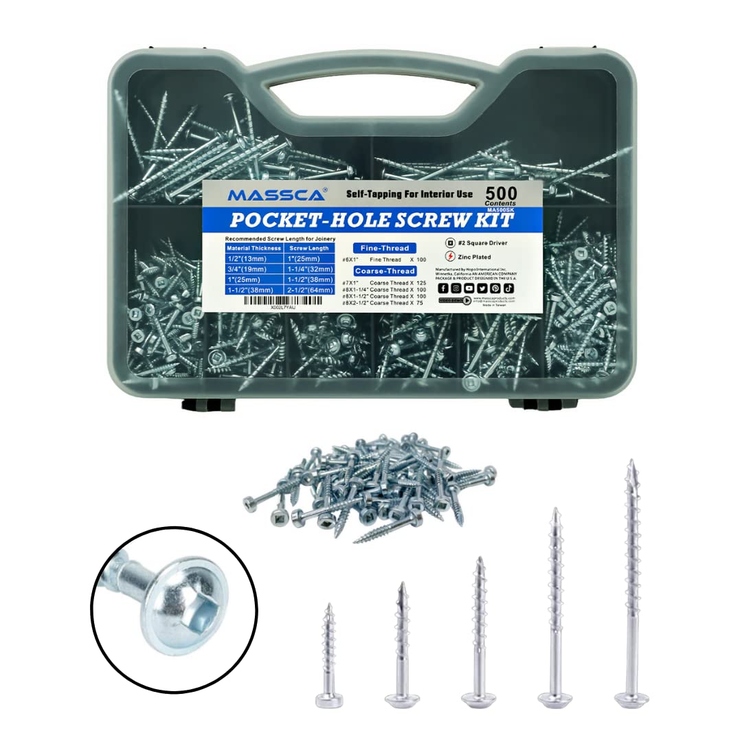 Massca Wood Screws Assortment Kit for All Your Woodworking Needs