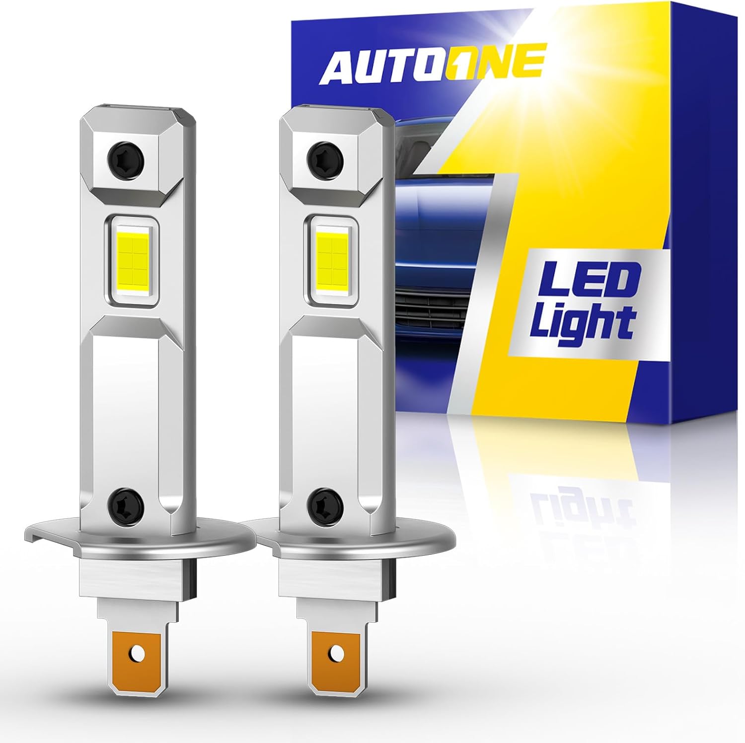 AUTOONE H1 LED Light Bulb - 400% Brighter, 6500K White Fog