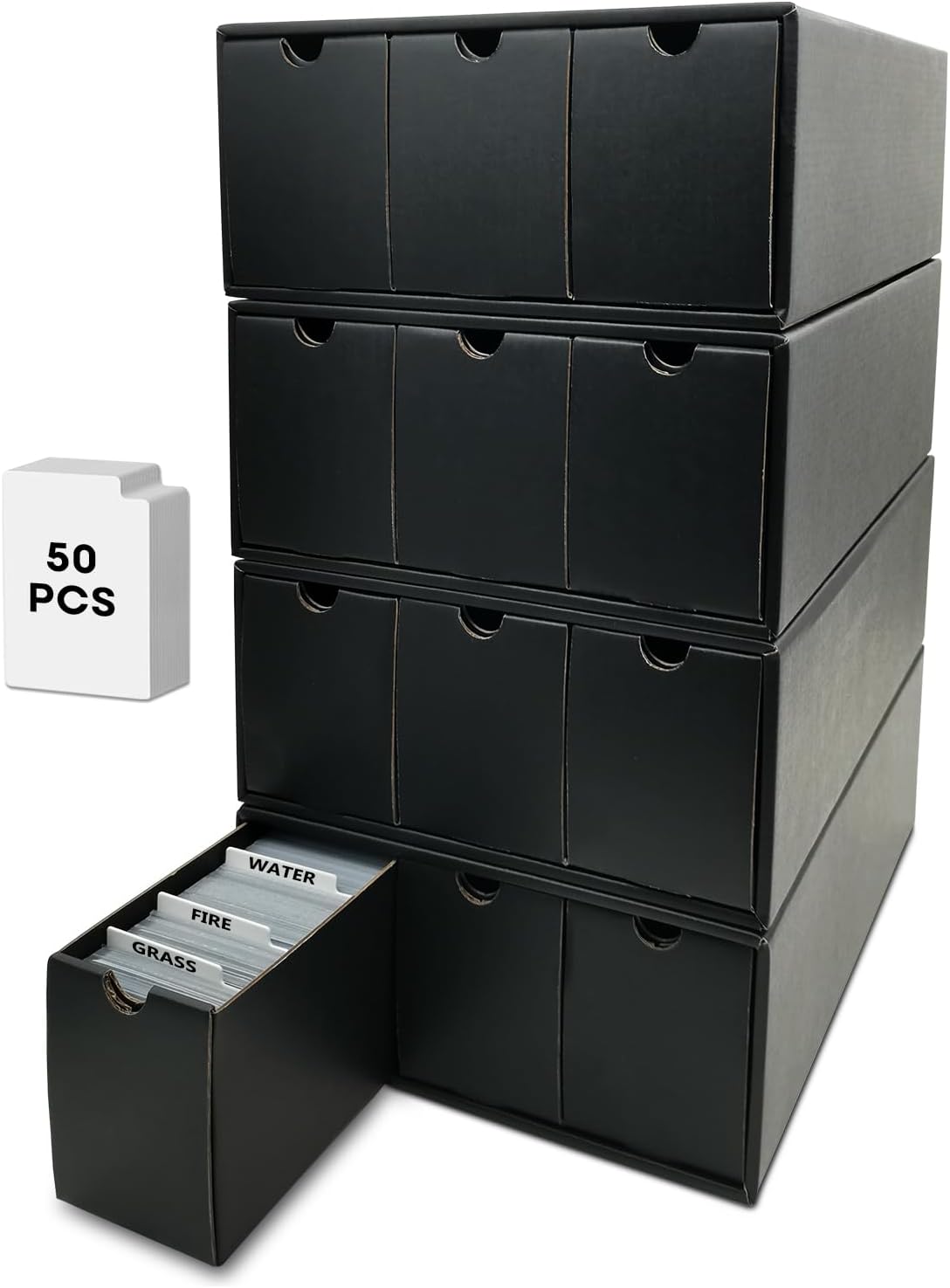 Trading Card Storage Box with 12 Drawers and 50 Dividers